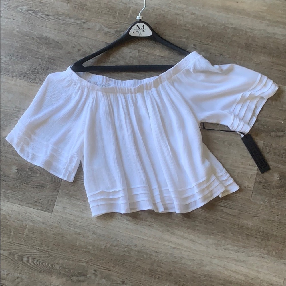 off the shoulder white shirt